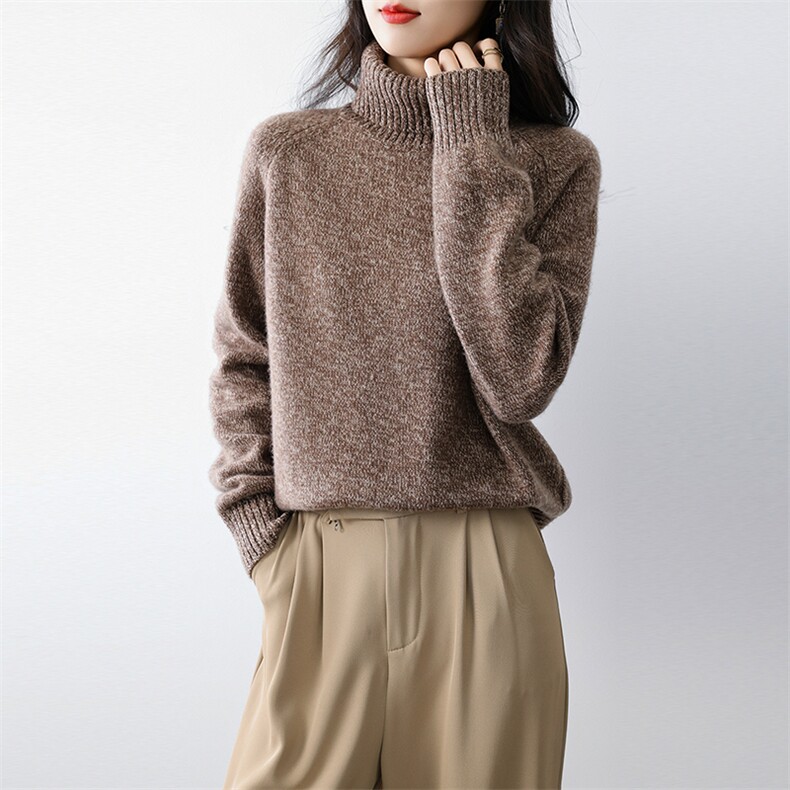 2025秋冬百搭时尚简约高领保暖舒适羊毛衫，女装羊毛衫，北娇羊绒
