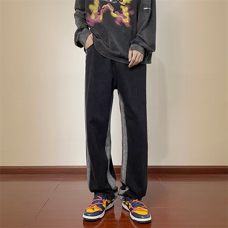 牛仔裤男秋季潮大码休闲裤子高街N965P40,男装牛仔裤,星座1116-2