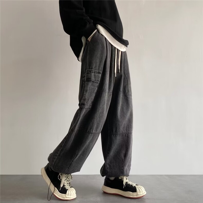 美式高街hiphop拽妹复古大口袋经典工装牛仔裤N1991P43,男装牛仔裤,星座1116-2