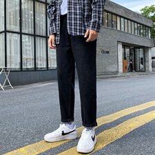 牛仔裤男士冬季加绒加厚韩版潮流宽松直筒长裤保暖裤子K1705-P45，男装牛仔裤，星座509