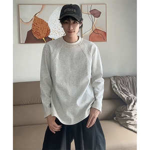 抖音得物品质26春装美式高街曼巴棉螺纹拼接卫衣圆领长袖T恤YT164图片