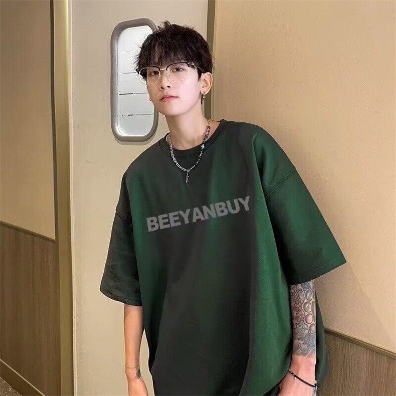 现货黑色简约高级感时尚圆领短袖男款2026夏季潮流百搭宽松半,男装T恤,星座218-1（原230）