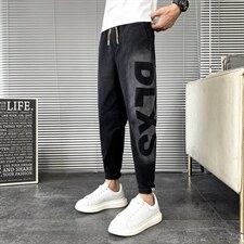 秋季新款牛仔裤男士韩版宽松长裤百搭青少年休闲哈伦裤小脚长裤,男装牛仔裤,电商A327