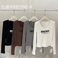 现货冬季新款 圆领垫肩加绒字母款，其它，SJBY