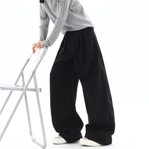 03设计感压褶西装休闲裤宽松慵懒直筒阔腿长裤XZ211-1-K2617-P55，男装西服套装，星座211-1