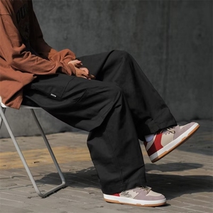 日系直筒工装裤男士秋季潮牌胖子大码裤子纯棉A172P32图片