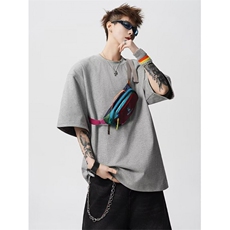 网图港风潮流简约假两件2026短袖t恤夏季大码百搭上衣YY816-P32，男装T恤，电商C216