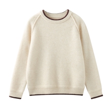 秋冬男女通用七针肩外缝合拼色领，童装儿童羊绒衫，旭泰羊绒