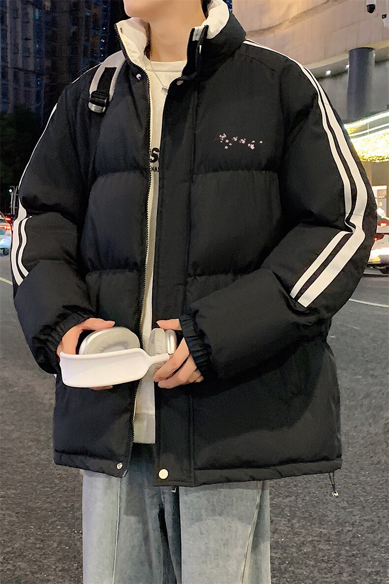 量大优可提供视频冬棉衣立领条纹HD019-1-MF5270-P75,男装棉衣,电商019-1