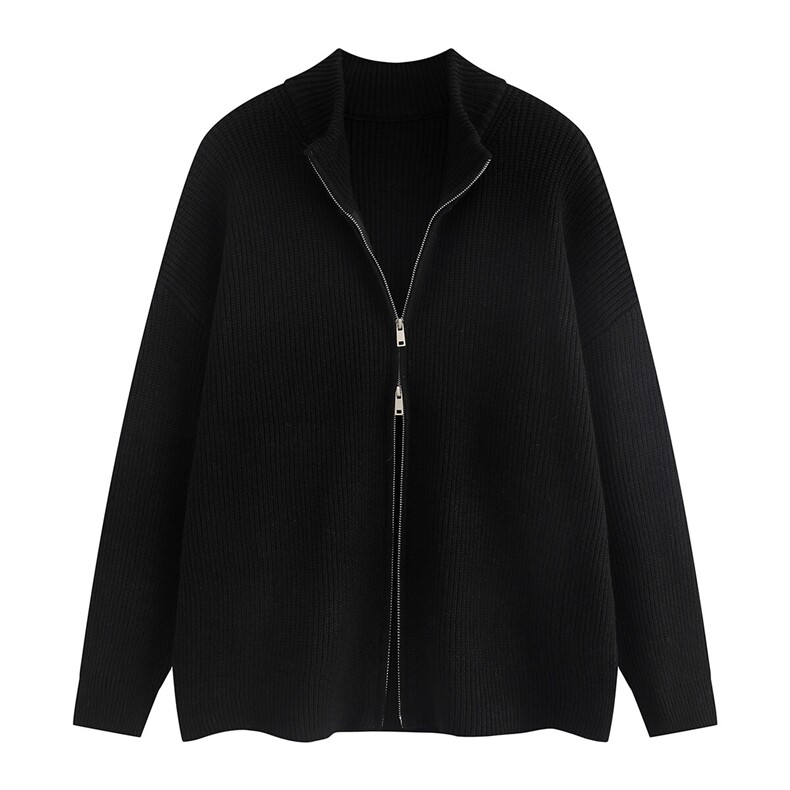 光板得物二开 开衫连帽套头毛衣宽松加厚针织衫 M720特批P45图片