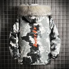 MC49006-P135日系潮衣男大码派克服男工装服外套袄网格，男装棉衣，电商A040A