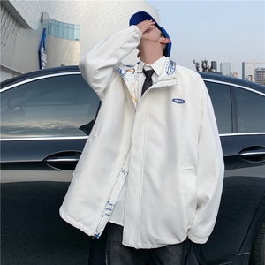 TP30W310两面穿风衣外套新款白底棒球服韩版宽松时尚夹克上衣图片