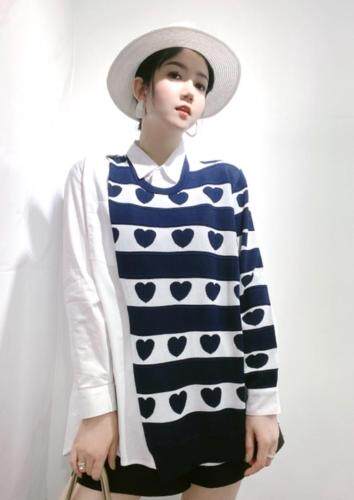 欧版爱心拼接衬衣，其它，芭娜美纳