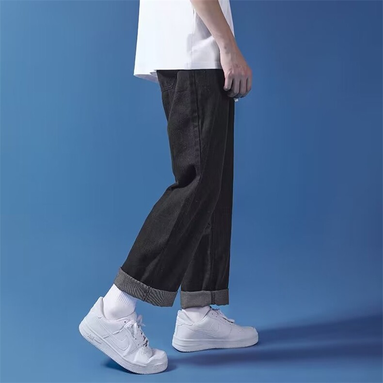 夏季新款牛仔裤男士宽松大码高街复古水洗直筒休闲KK6040-P35,男装牛仔裤,星座1109-3