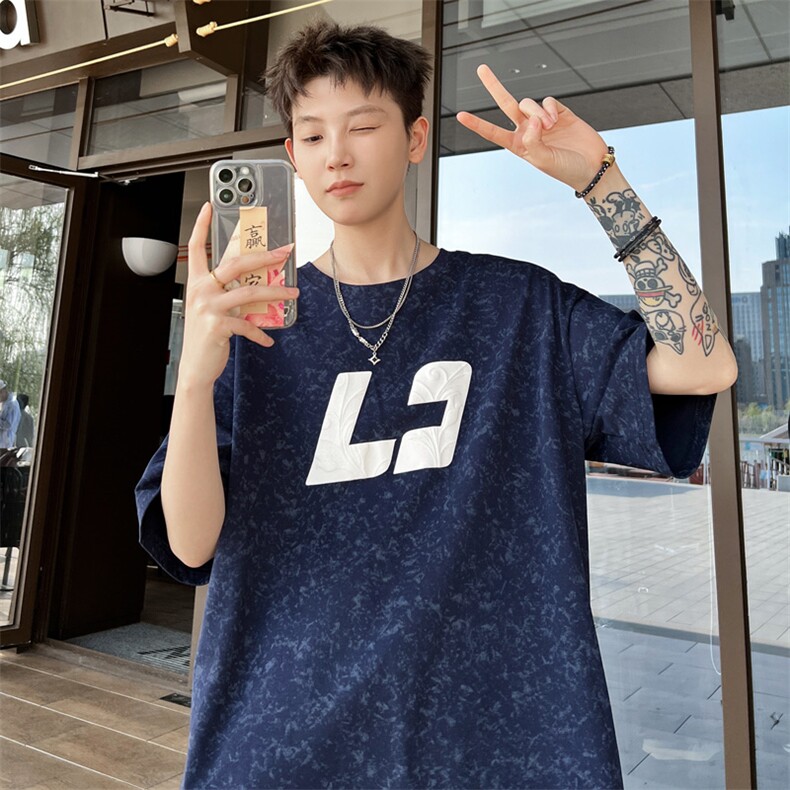 ！2026夏季新款男士发泡立体印花潮牌碎花短袖T2530特P28,男装T恤,电商B220