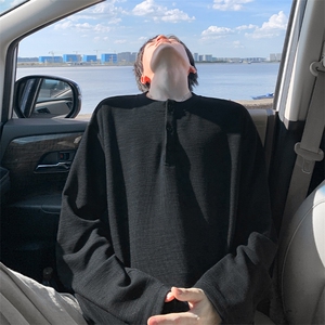 时尚百搭纹理感亨利领大码纯色打底衫长袖T恤男T24521-特P42控78图片
