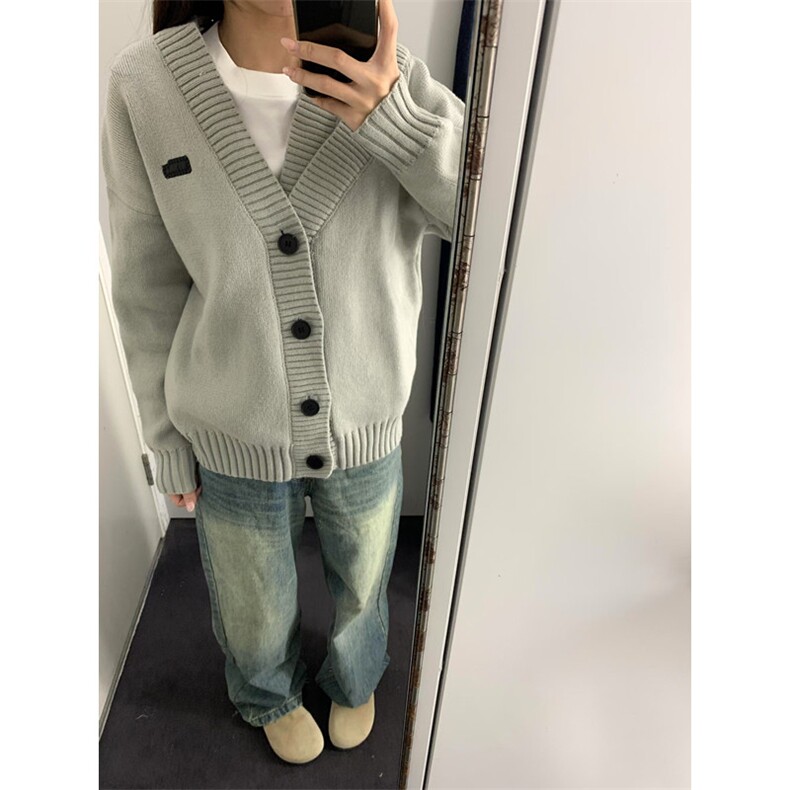 不规则V领毛衣开衫男女秋冬设计感针织衫宽松休闲外套MB14,男装针织衫/毛衣,星座1116A（原606A-3）