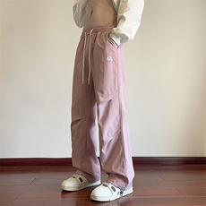紫色登山降落伞兵裤子男夏薄款尼龙冰丝速干美式hiphop工装冲锋裤，男装休闲裤，电商A157B