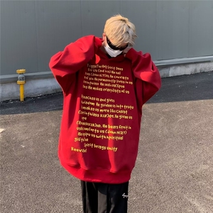 美式高街重磅连帽卫衣男女潮牌潮流字母印花帽衫Y8048-P50图片