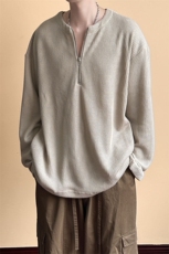 现货拉链毛衣潮牌宽松休闲套头针织衫A351-AW2503-P65，男装针织衫/毛衣，电商A351