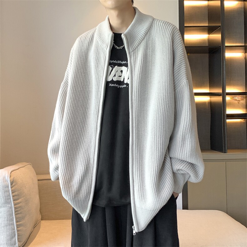 秋冬加厚拉链毛衣开衫复古宽松针织衫外套KS500-P65控98,男装针织衫/毛衣,星座1212