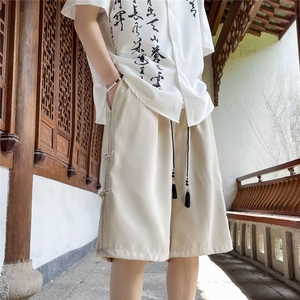免烫刺绣阔腿短裤男女夏季宽松五分裤风 DK9049图片