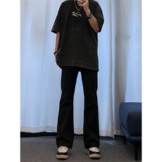 高街vibe纯色牛仔裤男款夏季修身直筒弹力微喇叭裤控价68，男装牛仔裤，星座310A-4
