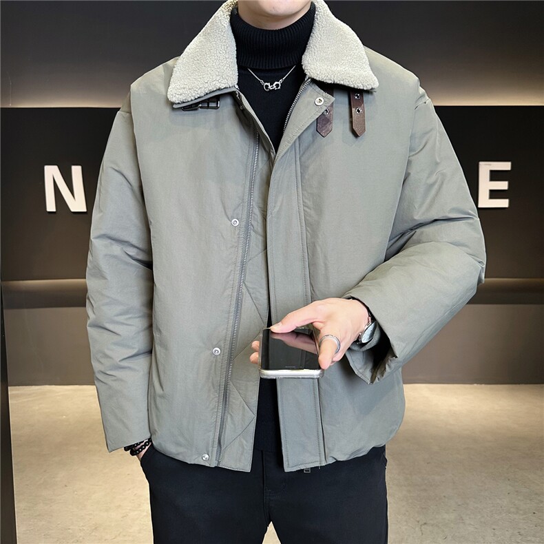 新标95绒羽绒服男冬季2025新款可拆卸毛领外套A313-85490-P295,男装羽绒服,电商A313
