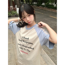 抖音得物品质二开240克宽松纯棉美式潮牌插肩三杠织带短袖T恤，男装T恤，电商A486
