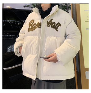 港风 2023冬季新款男士毛巾绣棉衣情侣潮牌棉服外套MYTC157P95图片