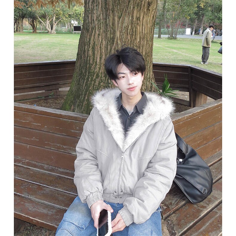网图秋冬宽松休闲棉衣男女美式座山雕加绒加厚棉服-A2347P120,男装棉衣,电商B241