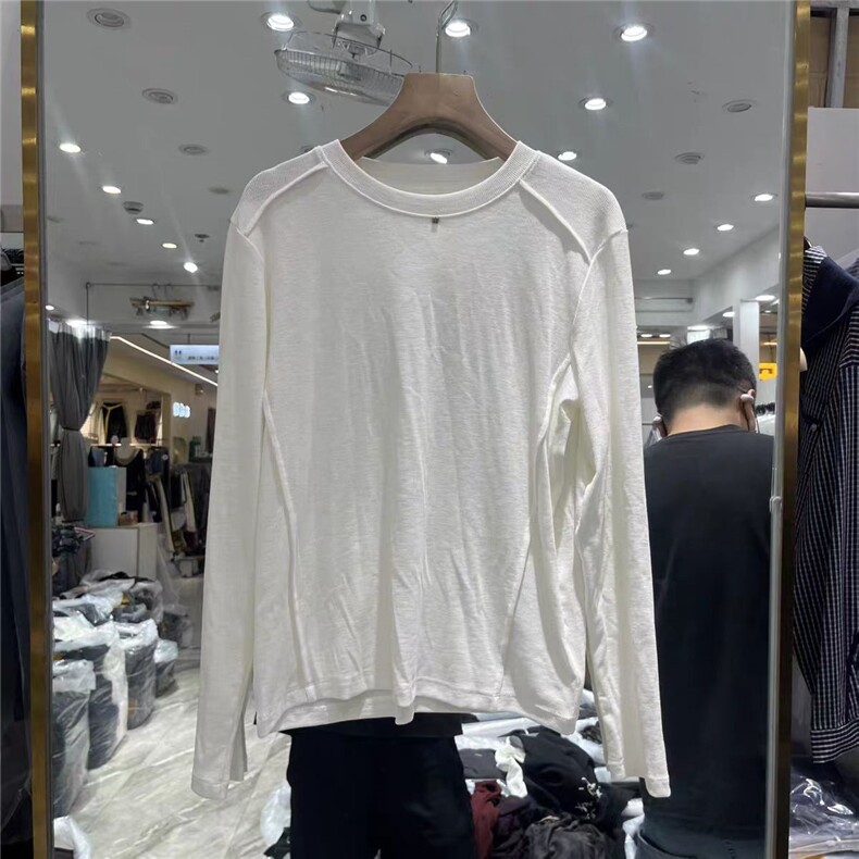 2025舒适百搭简约圆领长袖打底衫，女装T恤，湘姗