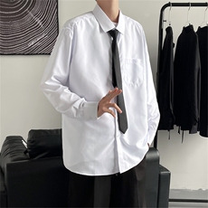 送领带衬衣港风男士长袖韩版潮流学生班服休闲衬衫学院c021-p30，男装衬衫，星座1008-1