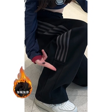 加绒加厚美式条纹运动卫裤A496特P49控88，男装休闲裤，电商A309