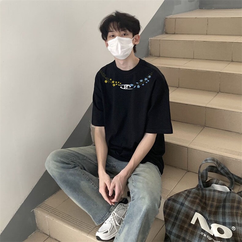 万针全刺绣解构设计260克重磅双纱纯棉高品质美式高街短袖T恤特33图片