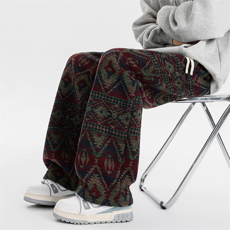 8XL-M羊羔绒裤子男冬季加绒加厚民族风重磅针织棉裤大码KZ023P78,男装休闲裤,电商B312