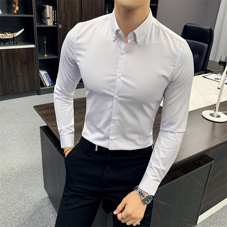 2021春装英伦风衬衫男长袖衬衣韩版修身款A470-CS41,男装衬衫,电商A207