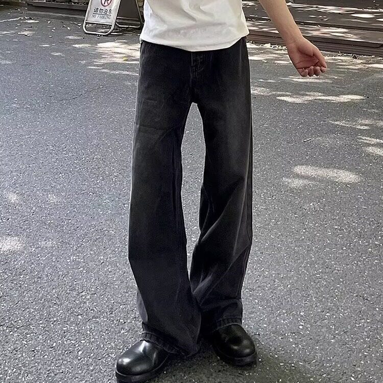 复古做旧水洗直筒牛仔裤男女宽松休闲百搭阔腿长裤N0062-P57,男装牛仔裤,星座208-5