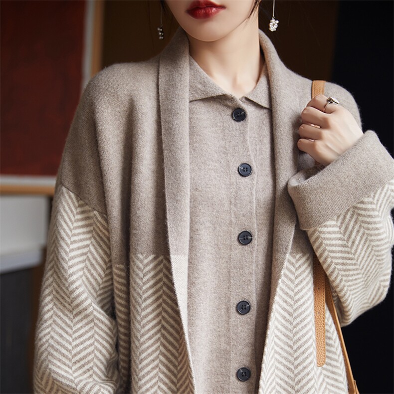 2024秋季新款法式慵懒风羊毛大衣休闲百搭，女装毛呢外套，优麦羊绒（原洪叶羊绒）