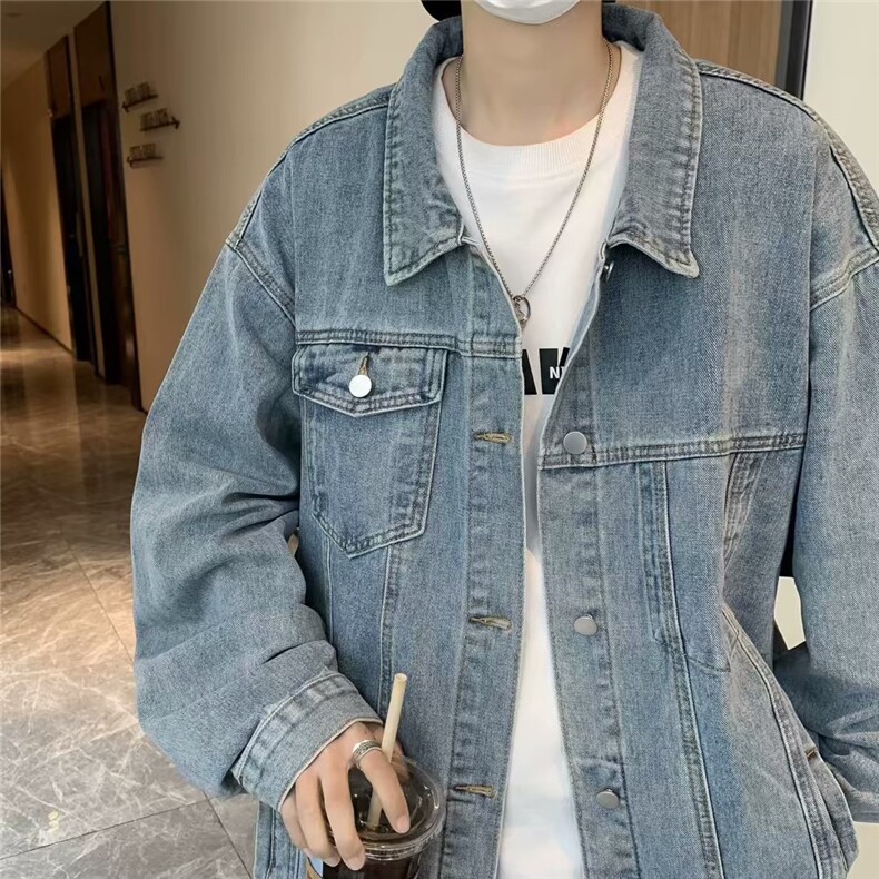 牛仔外套男宽松ins百搭潮牌情侣衣服J1174P58,男装夹克,星座1116-2