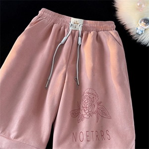 23夏季新款麂皮绒烧花短裤休闲裤A316-1K1123P50控68图片