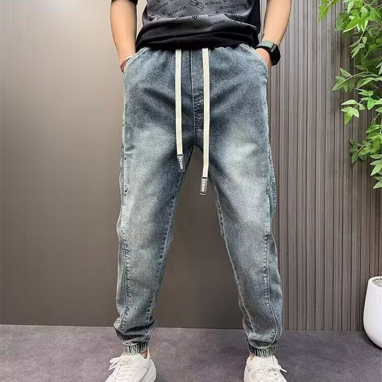 1506-1/KX251/P54个性字母牛仔裤嘻哈ins潮高街潮流痞帅长裤百搭图片