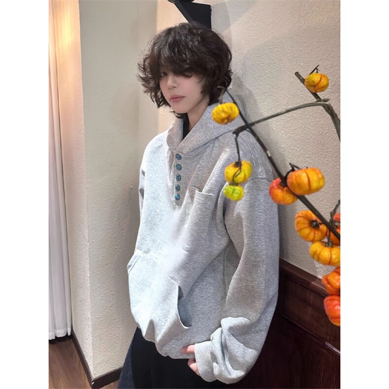 1506A/GWy050/P49重磅短款卫衣长袖情侣半拉链套头宽松上衣,男装卫衣,星座1506A