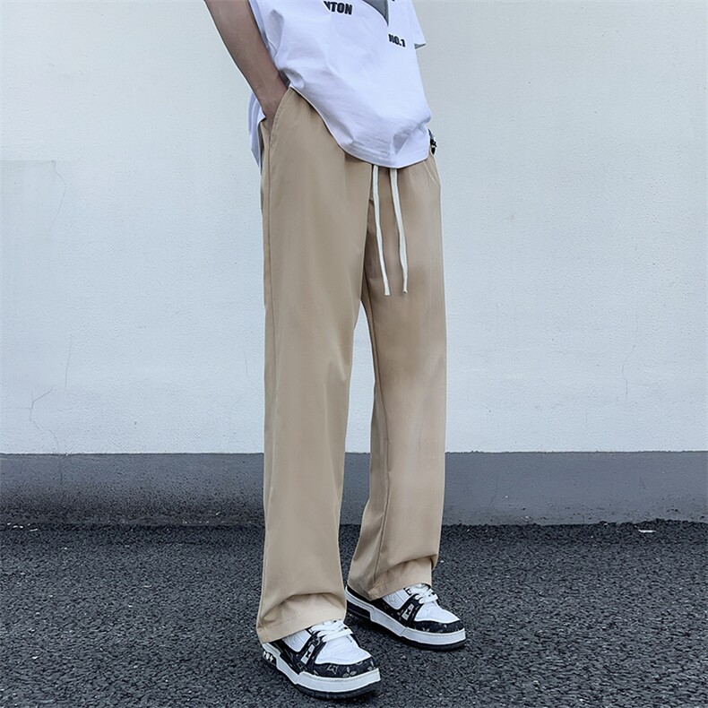 休闲裤男韩版潮流垂感痞子帅气纯色2023夏季新款ins长裤K4121-P35,男装休闲裤,星座412-3