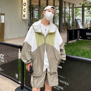 时尚连帽防晒套装男 夏季运动风拼色防晒衣夹克 XZ514-2-1607-P98图片
