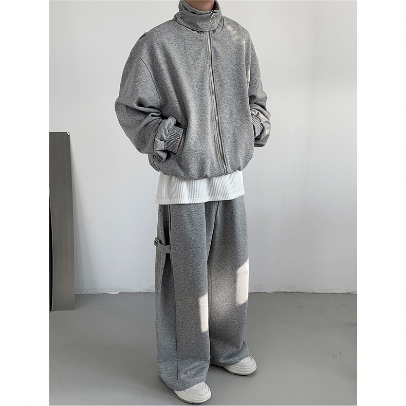 立领垫肩卫衣外套男潮牌小众设计休闲宽松夹克1001-1-WY2892-P43,男装夹克,星座1001-1