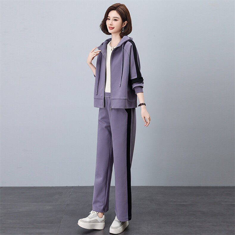 休闲套装女2025春秋新款小个子妈妈宽松卫衣洋气减龄两件套运动服,女装套装/套裙,忆绮罗