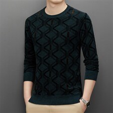 BAMJ-350钱塘2020-2秋季薄款圆领休闲中年男士打底衫毛衣P65，男装针织衫/毛衣，钱塘207-2