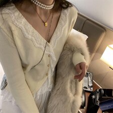 现货蕾丝拼接小开衫小女人味，其它，XTZ style