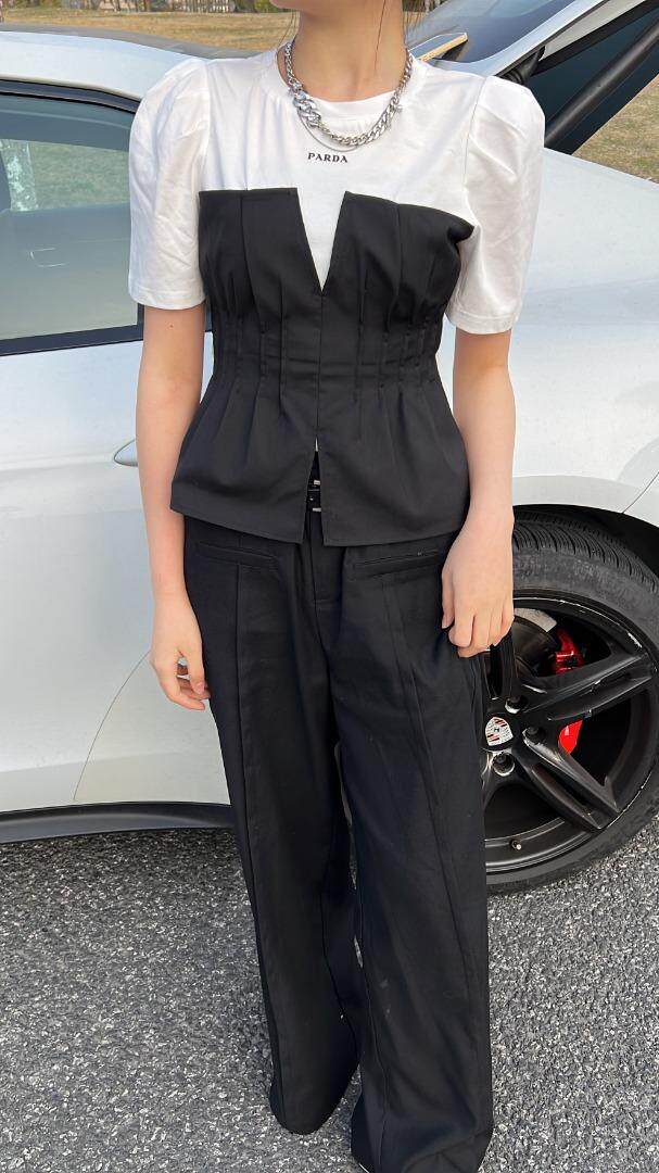 【现货】夏款拼接小衫，其它，淳沐